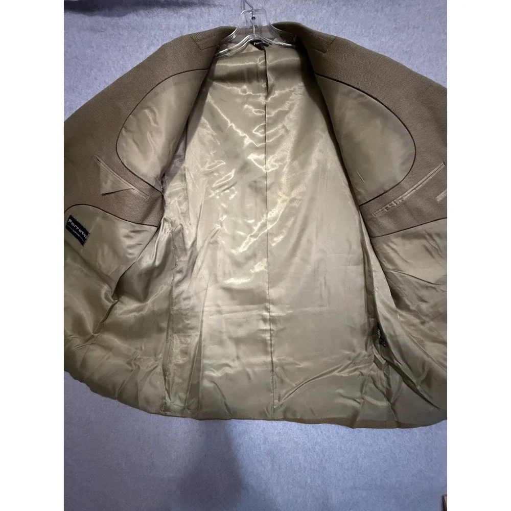 Ferretti Uomo Suit Men's 46 R Jacket 43L Pants Italian Gold Merino Wool NWT $199
